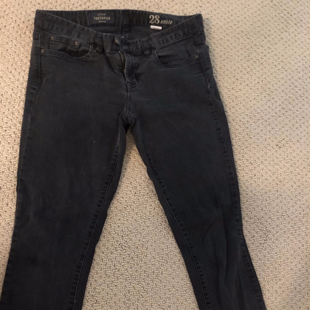 J CREW size 28 Ankle Toothe Pick Jeans black wash